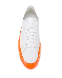 weiße Leder niedrige Sneakers von MSGM