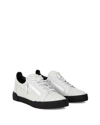 weiße Leder niedrige Sneakers von Giuseppe Zanotti