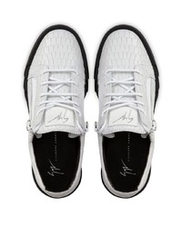 weiße Leder niedrige Sneakers von Giuseppe Zanotti