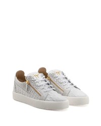 weiße Leder niedrige Sneakers von Giuseppe Zanotti