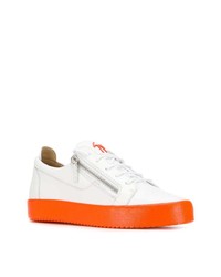 weiße Leder niedrige Sneakers von Giuseppe Zanotti