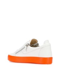 weiße Leder niedrige Sneakers von Giuseppe Zanotti