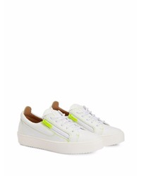 weiße Leder niedrige Sneakers von Giuseppe Zanotti