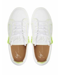 weiße Leder niedrige Sneakers von Giuseppe Zanotti