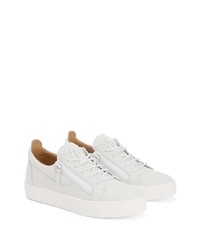 weiße Leder niedrige Sneakers von Giuseppe Zanotti