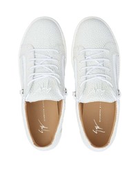 weiße Leder niedrige Sneakers von Giuseppe Zanotti