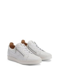 weiße Leder niedrige Sneakers von Giuseppe Zanotti