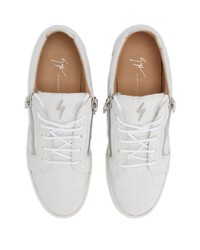 weiße Leder niedrige Sneakers von Giuseppe Zanotti