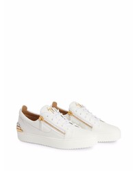 weiße Leder niedrige Sneakers von Giuseppe Zanotti