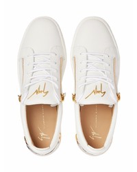 weiße Leder niedrige Sneakers von Giuseppe Zanotti