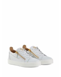 weiße Leder niedrige Sneakers von Giuseppe Zanotti