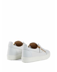 weiße Leder niedrige Sneakers von Giuseppe Zanotti