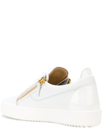 weiße Leder niedrige Sneakers von Giuseppe Zanotti Design