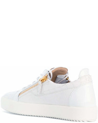 weiße Leder niedrige Sneakers von Giuseppe Zanotti Design