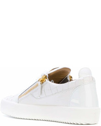 weiße Leder niedrige Sneakers von Giuseppe Zanotti Design