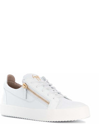 weiße Leder niedrige Sneakers von Giuseppe Zanotti Design