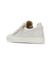 weiße Leder niedrige Sneakers von Giuseppe Zanotti Design