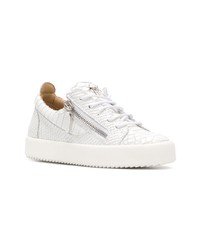 weiße Leder niedrige Sneakers von Giuseppe Zanotti Design