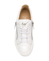 weiße Leder niedrige Sneakers von Giuseppe Zanotti Design