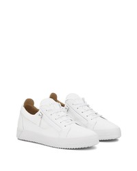 weiße Leder niedrige Sneakers von Giuseppe Zanotti