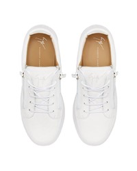 weiße Leder niedrige Sneakers von Giuseppe Zanotti