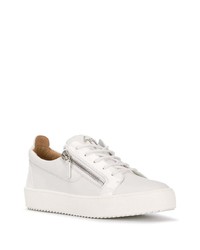 weiße Leder niedrige Sneakers von Giuseppe Zanotti