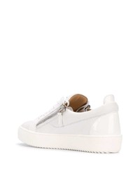 weiße Leder niedrige Sneakers von Giuseppe Zanotti