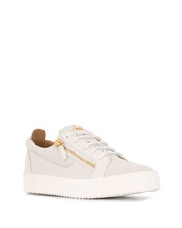 weiße Leder niedrige Sneakers von Giuseppe Zanotti