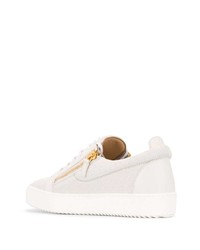 weiße Leder niedrige Sneakers von Giuseppe Zanotti