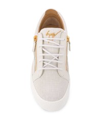 weiße Leder niedrige Sneakers von Giuseppe Zanotti