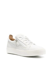 weiße Leder niedrige Sneakers von Giuseppe Zanotti