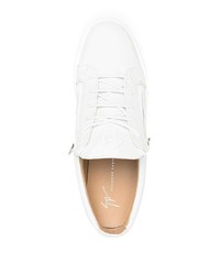 weiße Leder niedrige Sneakers von Giuseppe Zanotti