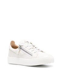 weiße Leder niedrige Sneakers von Giuseppe Zanotti