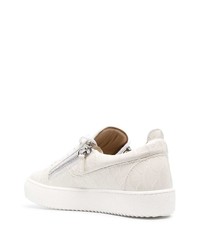 weiße Leder niedrige Sneakers von Giuseppe Zanotti