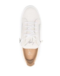 weiße Leder niedrige Sneakers von Giuseppe Zanotti