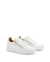 weiße Leder niedrige Sneakers von Giuseppe Zanotti