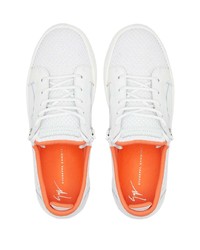 weiße Leder niedrige Sneakers von Giuseppe Zanotti