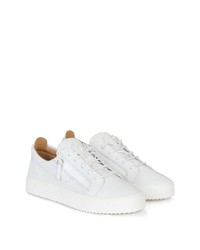 weiße Leder niedrige Sneakers von Giuseppe Zanotti