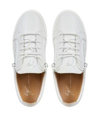 weiße Leder niedrige Sneakers von Giuseppe Zanotti