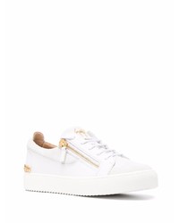 weiße Leder niedrige Sneakers von Giuseppe Zanotti