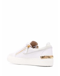 weiße Leder niedrige Sneakers von Giuseppe Zanotti