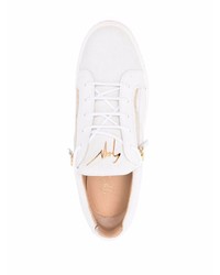 weiße Leder niedrige Sneakers von Giuseppe Zanotti