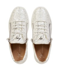 weiße Leder niedrige Sneakers von Giuseppe Zanotti