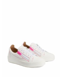 weiße Leder niedrige Sneakers von Giuseppe Zanotti