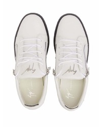 weiße Leder niedrige Sneakers von Giuseppe Zanotti