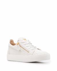 weiße Leder niedrige Sneakers von Giuseppe Zanotti