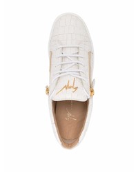 weiße Leder niedrige Sneakers von Giuseppe Zanotti