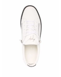 weiße Leder niedrige Sneakers von Giuseppe Zanotti