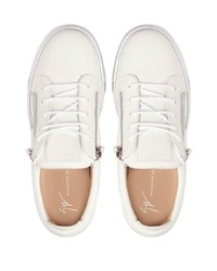 weiße Leder niedrige Sneakers von Giuseppe Zanotti