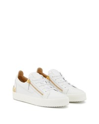 weiße Leder niedrige Sneakers von Giuseppe Zanotti